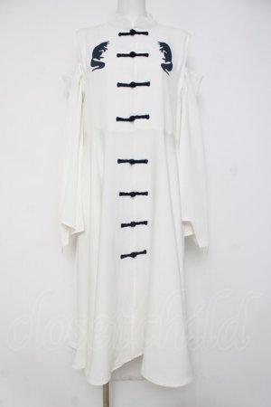 画像: IRO+IRO / チャイナワンピース  白ｘ紺 Y-26-04-09-116-LO-OP-AS-ZY