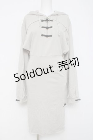 画像: IRO+IRO / チャイナパーカーワンピース  グレー Y-26-04-09-119-LO-OP-AS-ZY