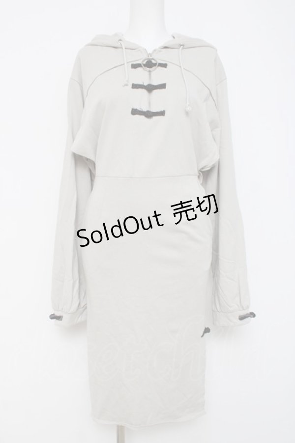 画像1: IRO+IRO / チャイナパーカーワンピース  グレー Y-26-04-09-119-LO-OP-AS-ZY (1)