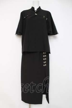 画像: IRO+IRO / 白銀蝶のクールスリットセットアップ XL 黒 Y-26-04-09-123-LO-OP-AS-ZY