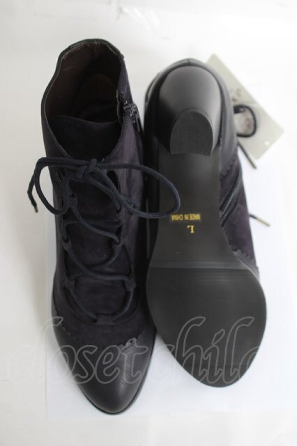 画像5: axes femme / レースアップスエーッドブーツ L 紺 Y-26-04-09-013-AX-SH-SZ-ZY (5)