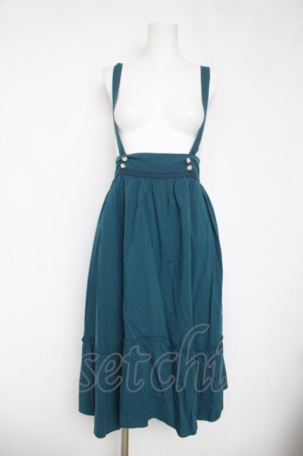 画像1: axes femme / サス付き裾切替ミディスカート  グリーン Y-26-04-09-129-AX-SK-SZ-ZY (1)