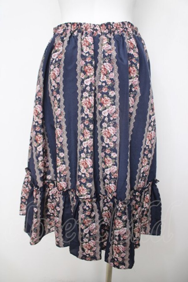 画像2: axes femme / 花柄スカート  紺 Y-26-04-09-130-AX-SK-SZ-ZY (2)