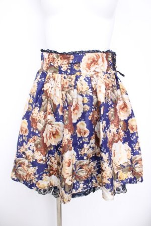 画像: axes femme / 総花柄スカート  紺 Y-26-04-09-136-AX-SK-AS-ZY