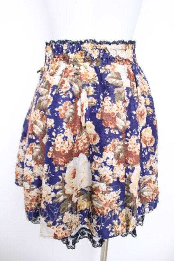 画像2: axes femme / 総花柄スカート  紺 Y-26-04-09-136-AX-SK-AS-ZY (2)