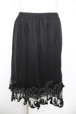 画像: axes femme / 裾ローズインナースカート  黒 Y-26-04-09-139-AX-SK-SZ-ZY