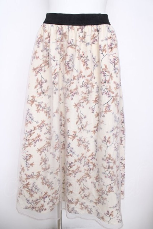 画像1: axes femme / チュール重ね花柄スカート  生成り Y-26-04-09-142-AX-SK-SZ-ZY (1)