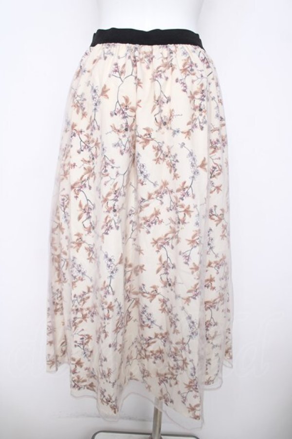 画像2: axes femme / チュール重ね花柄スカート  生成り Y-26-04-09-142-AX-SK-SZ-ZY (2)