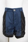 画像1: NIBBLE POISON / 刺繍バイカラーショートパンツ M 黒ｘ青 Y-26-04-09-150-PU-PA-AS-ZY (1)