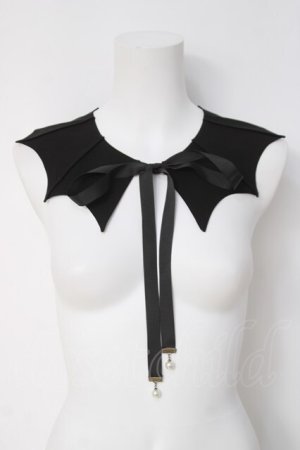 画像: axes femme / コウモリ羽風ティペット  黒 Y-26-04-09-003-AX-ZA-SZ-ZY