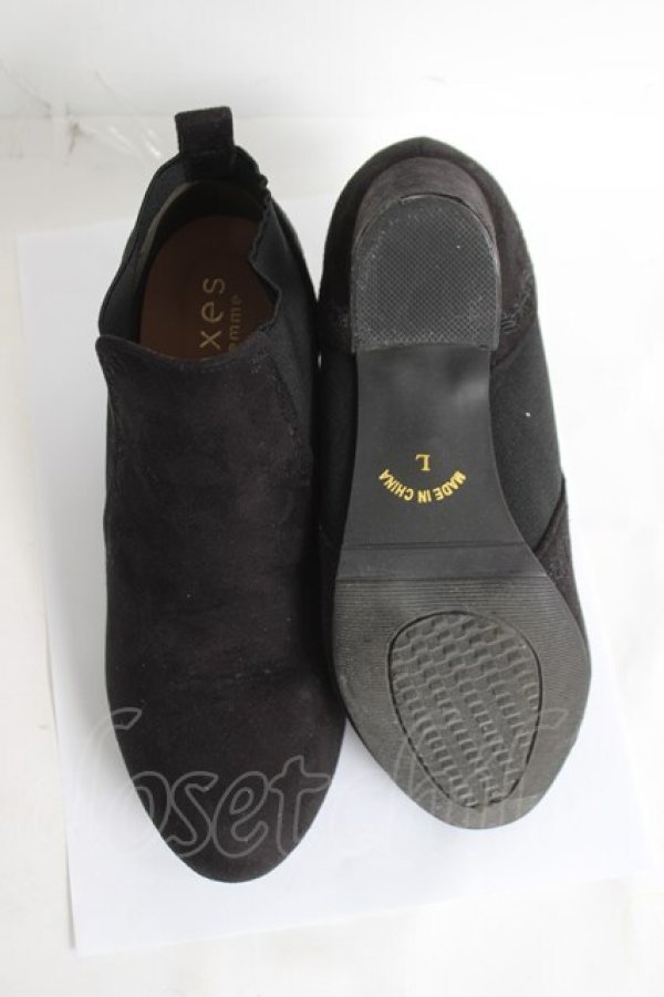 画像5: axes femme / スエードサイドゴアブーツ L 黒 Y-26-04-09-016-AX-SH-SZ-ZY (5)