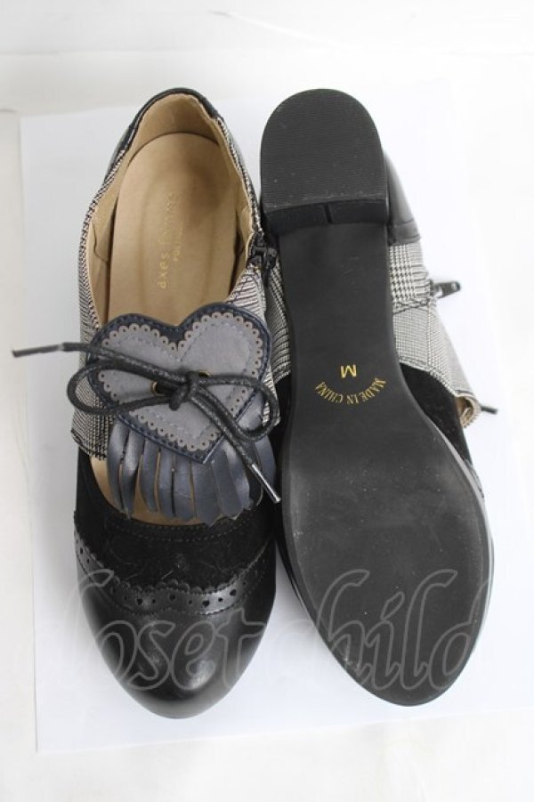 画像6: axes femme POETIQUE / ハートオックスフォード M 黒 Y-26-04-09-017-AX-SH-SZ-ZY (6)