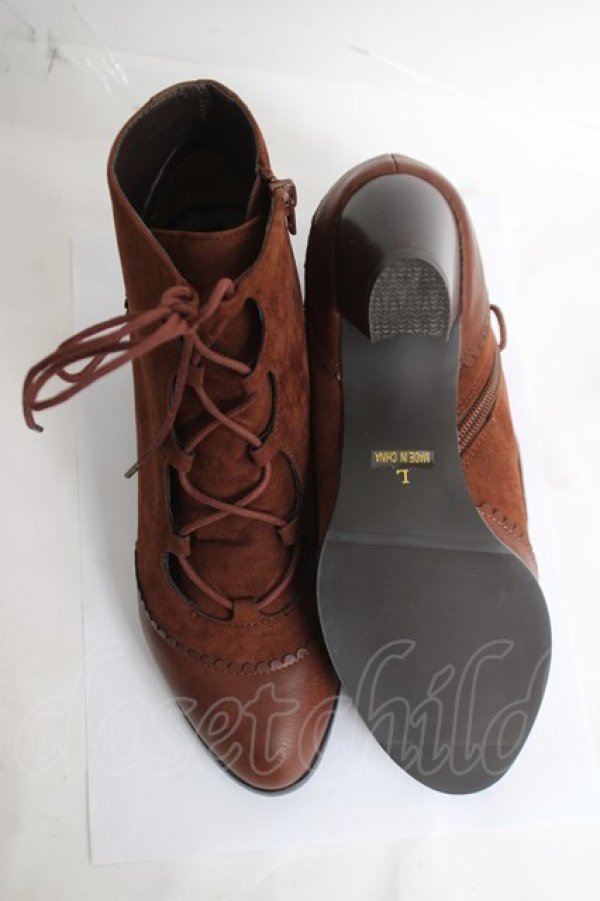画像5: axes femme / レースアップスエーッドブーツ L 茶 Y-26-04-09-019-AX-SH-SZ-ZY (5)
