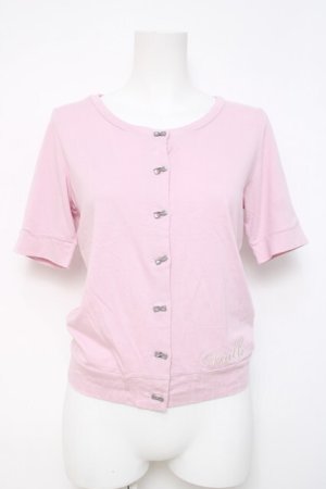 画像: MILK / ribbon button カーデ  ピンク×グレーリボン Y-26-04-09-020-ML-TO-SZ-ZY