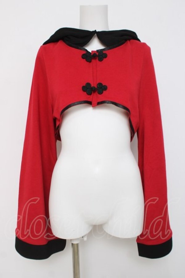 画像1: Favorite / フード付きチャイナボレロ M 赤 Y-26-04-09-021-LO-TO-SZ-ZY (1)