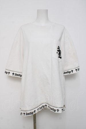 画像: Amilige / ジップデザインT  白 Y-26-04-09-027-PU-TO-SZ-ZY