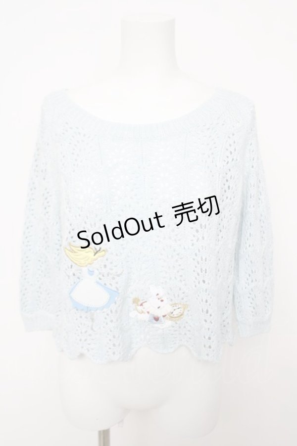 画像1: Secret Honey / 不思議の国のアリスニット  サックス Y-26-04-11-043-CA-TO-SZ-ZY (1)