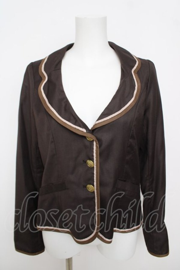 画像1: Fi.n.t / ラインデザインジャケット  茶 Y-26-04-11-044-CA-JA-SZ-ZY (1)