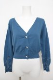 画像1: an another angelus / ローズカメオ釦Vネックニットカーディガン F ブルー Y-26-04-11-045-CA-TO-SZ-ZY (1)