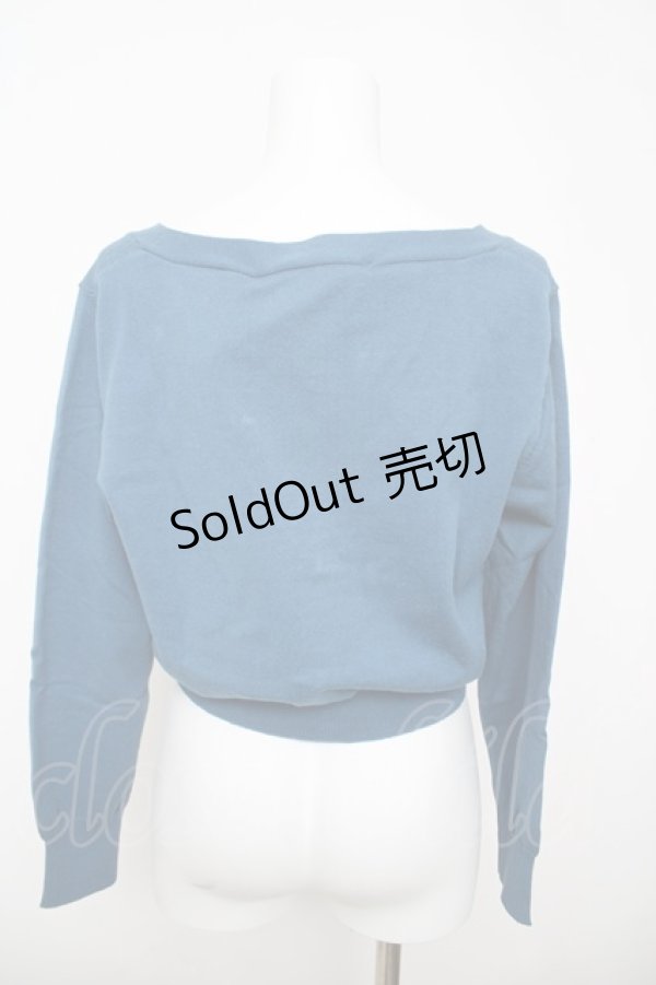 画像2: an another angelus / ローズカメオ釦Vネックニットカーディガン F ブルー Y-26-04-11-045-CA-TO-SZ-ZY (2)