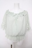 画像1: axes femme / 袖刺繍シフォンプルオーバー  ミント Y-26-04-11-047-AX-TO-SZ-ZY (1)
