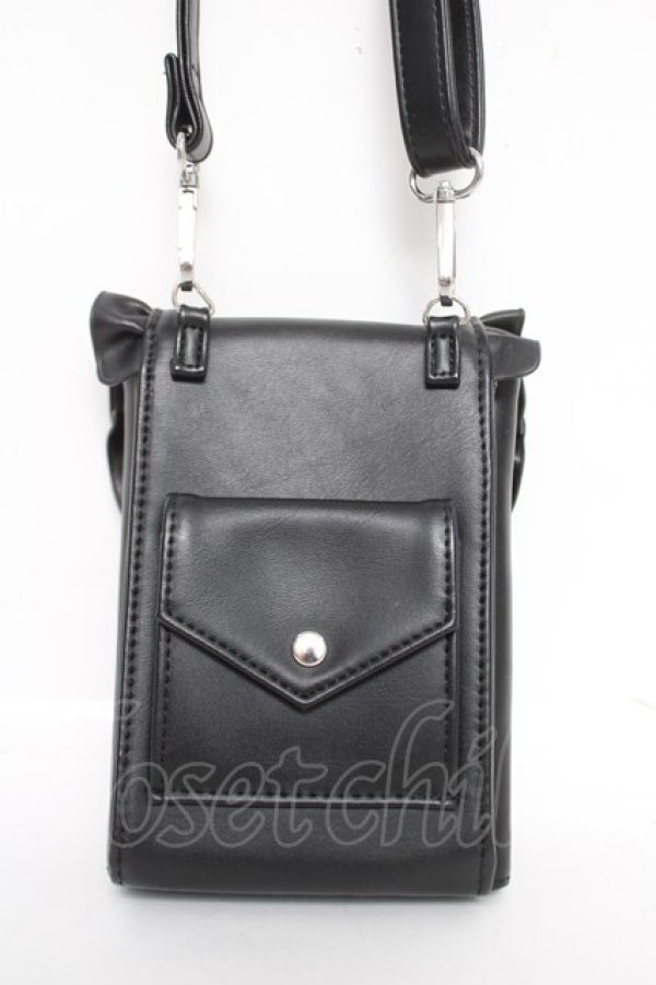 画像2: axes femme POETIQUE / レースアップスマホポシェット  黒 Y-26-04-11-006-AX-ZA-SZ-ZY (2)