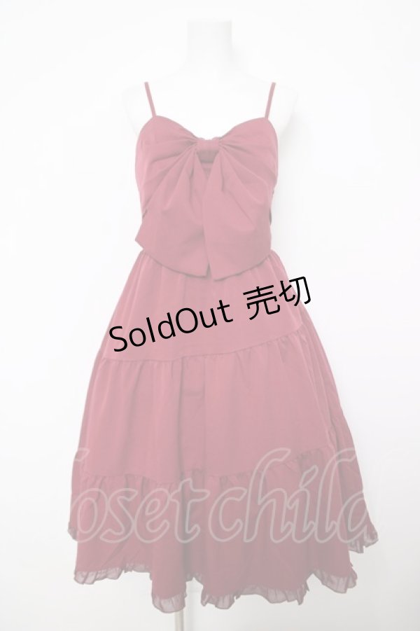 画像1: axes femme / ビッグリボンティアードワンピース  赤 Y-26-04-11-051-AX-OP-SZ-ZY (1)