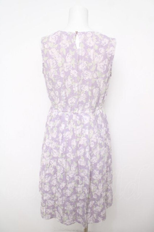 画像2: axes femme / 花ストライプレースワンピース  ラベンダー Y-26-04-11-053-AX-OP-SZ-ZY (2)