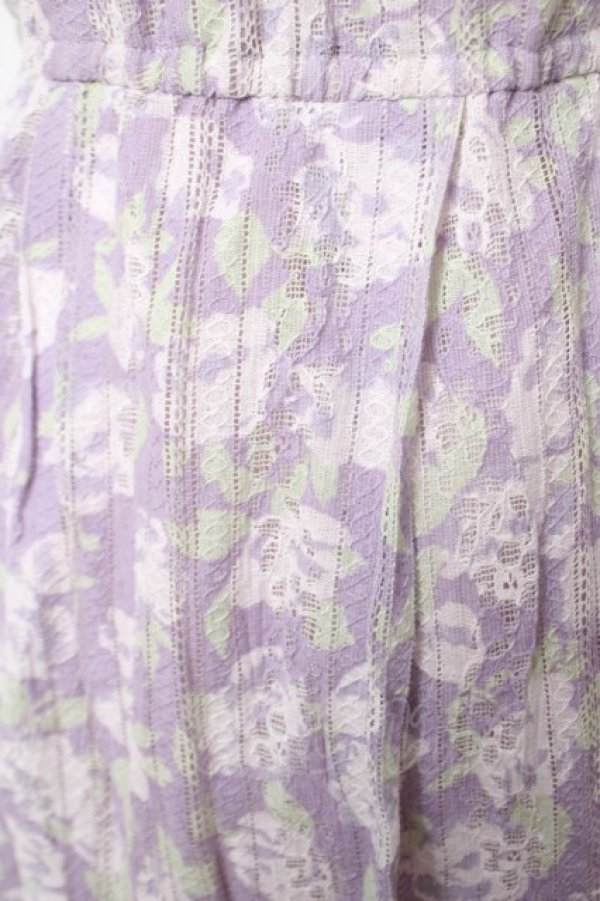 画像3: axes femme / 花ストライプレースワンピース  ラベンダー Y-26-04-11-053-AX-OP-SZ-ZY (3)