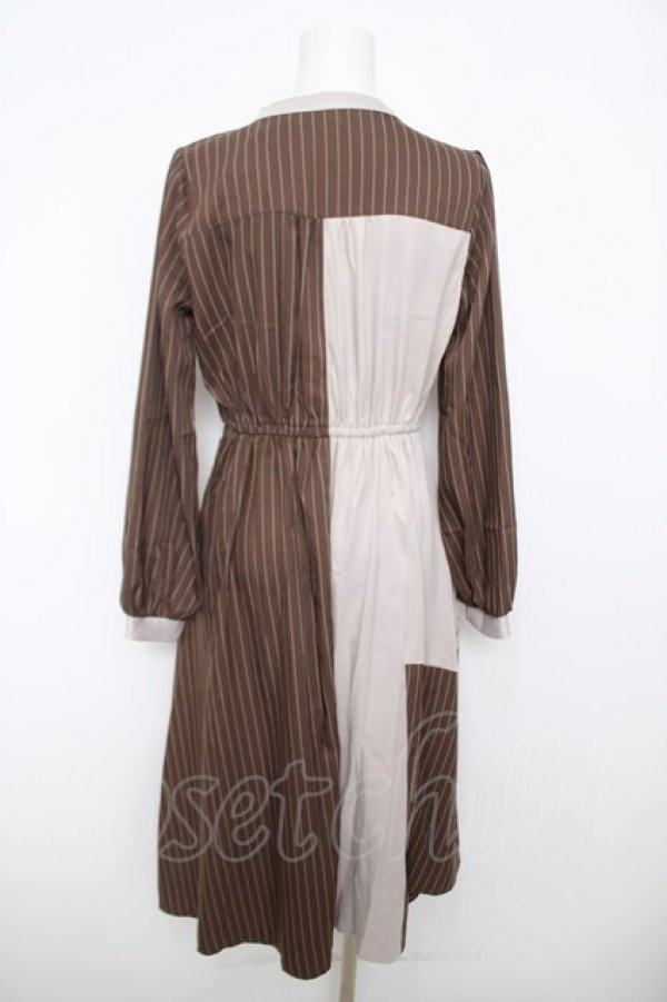 画像2: axes femme / バイカラーイレヘムワンピース  ブラウン Y-26-04-11-057-AX-OP-SZ-ZY (2)