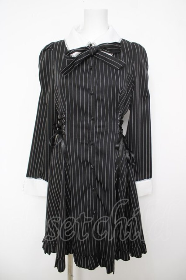 画像1: axes femme POETIQUE / サイドレースアップワンピ  黒 Y-26-04-11-058-AX-OP-SZ-ZY (1)