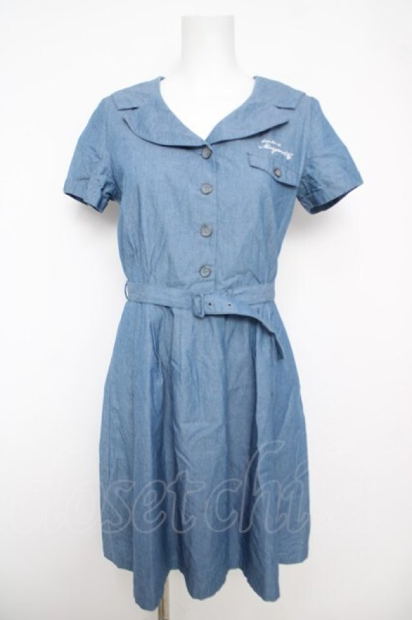 画像1: Fi.n.t / ベルト付きワンピース  サックス Y-26-04-11-061-CA-OP-SZ-ZY (1)