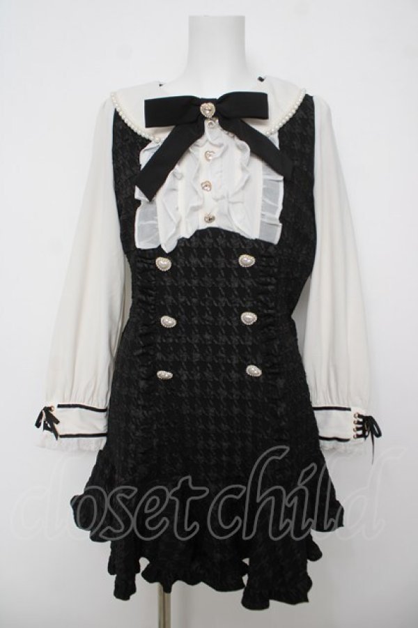 画像1: LIZ LISA / 千鳥ジャガードワンピース  黒 Y-26-04-11-066-LO-OP-SZ-ZY (1)