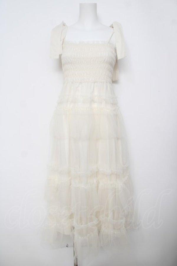 画像1: lovilyn / チュールティアードワンピース  生成り Y-26-04-11-067-LO-OP-SZ-ZY (1)