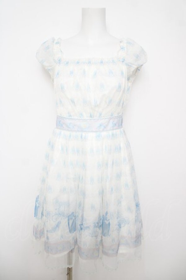 画像1: Secret Honey / シンデレラプリントチュールワンピース  白 Y-26-04-11-071-CA-OP-SZ-ZY (1)