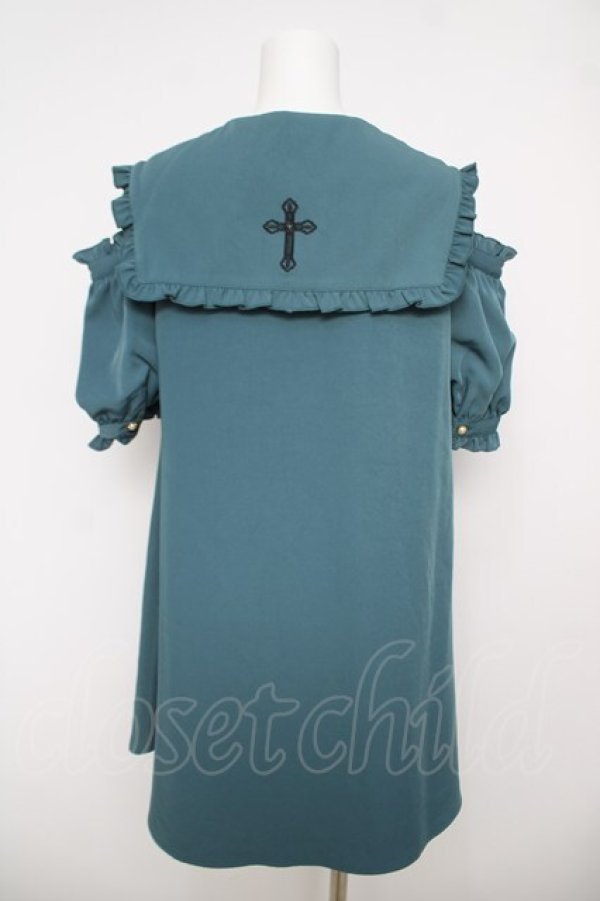 画像2: Amavel / Noir CroixオープンショルダーAラインワンピース F グリーン Y-26-04-11-072-CA-OP-SZ-ZY (2)