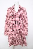 画像1: Ank Rouge / ギンガムチェックトレンチコート  赤 Y-26-04-11-076-CA-CO-SZ-ZY (1)