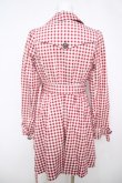 画像2: Ank Rouge / ギンガムチェックトレンチコート  赤 Y-26-04-11-076-CA-CO-SZ-ZY (2)