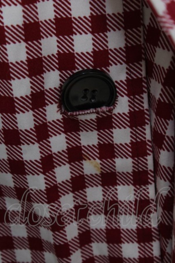 画像4: Ank Rouge / ギンガムチェックトレンチコート  赤 Y-26-04-11-076-CA-CO-SZ-ZY (4)