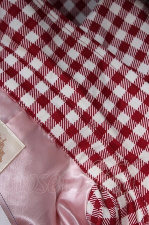 画像5: Ank Rouge / ギンガムチェックトレンチコート  赤 Y-26-04-11-076-CA-CO-SZ-ZY (5)