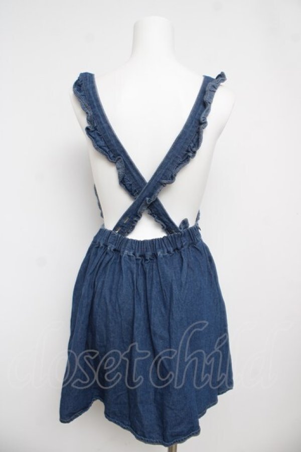 画像2: Ank Rouge / デニムエプロンスカート  インディゴ Y-26-04-11-077-CA-SK-SZ-ZY (2)