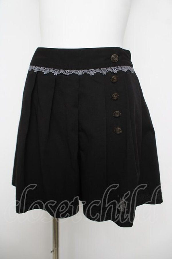 画像1: axes femme / お家刺プリーツキュロット  黒 Y-26-04-11-093-AX-PA-SZ-ZY (1)