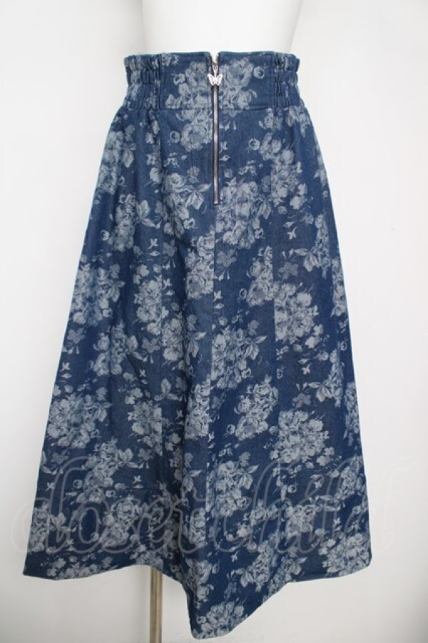 画像1: axes femme / ジップ付ブーケデニムスカート  インディゴ Y-26-04-11-098-AX-SK-SZ-ZY (1)