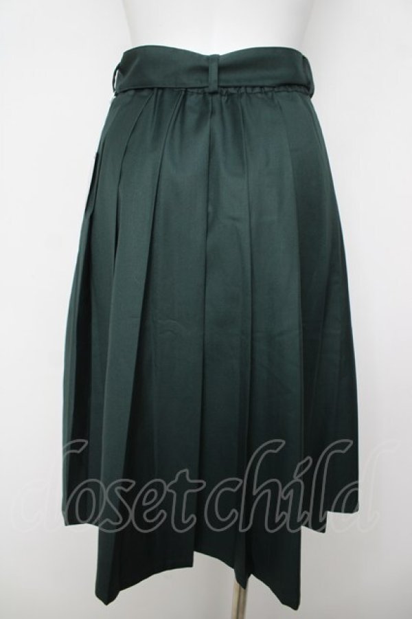 画像2: F i.n.t / 太ベルト付きレトロプリーツスカート  グリーン Y-26-04-11-101-CA-SK-SZ-ZY (2)