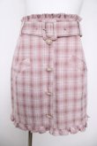 画像1: Ank Rouge / ベルト付きチェックスカート  ピンク Y-26-04-11-103-CA-SK-SZ-ZY (1)