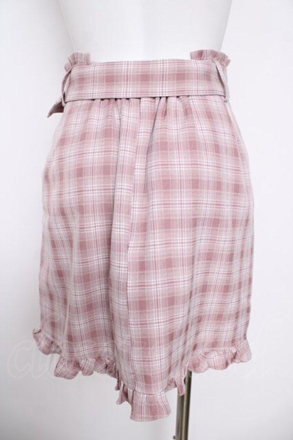 画像2: Ank Rouge / ベルト付きチェックスカート  ピンク Y-26-04-11-103-CA-SK-SZ-ZY (2)