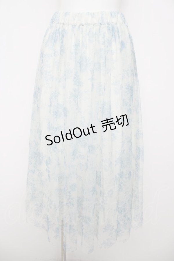 画像1: an another angelus / 単色ローズ柄ボリュームチュールスカート F ブルー Y-26-04-11-109-CA-SK-SZ-ZY (1)