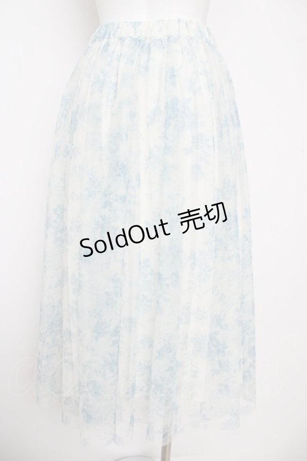 画像2: an another angelus / 単色ローズ柄ボリュームチュールスカート F ブルー Y-26-04-11-109-CA-SK-SZ-ZY (2)