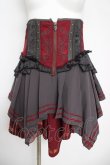 画像1: Ozz oneste / 刺繍コルセットスカート  ワインｘ黒 Y-26-04-11-115-OO-SK-AS-ZY (1)