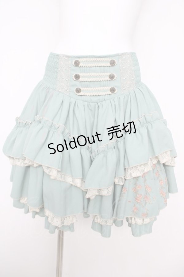 画像1: Ozz oneste / 枝垂れ桜刺繍ボリュームスカート  グリーン Y-26-04-11-117-OO-SK-SZ-ZY (1)